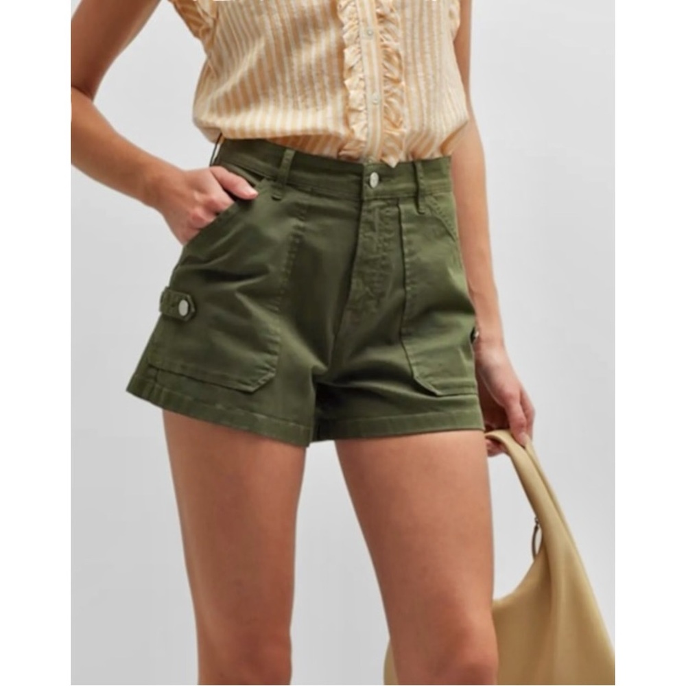 NWT Veronica Beard Jeans Lanny Short - Army Green High Waisted Shorts sz 31
